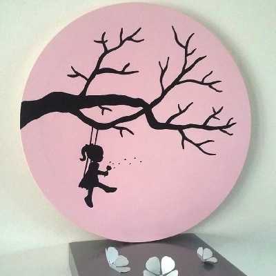 بشقاب دیوارکوب سفالی کد D166-A مجموعه 2 عددی