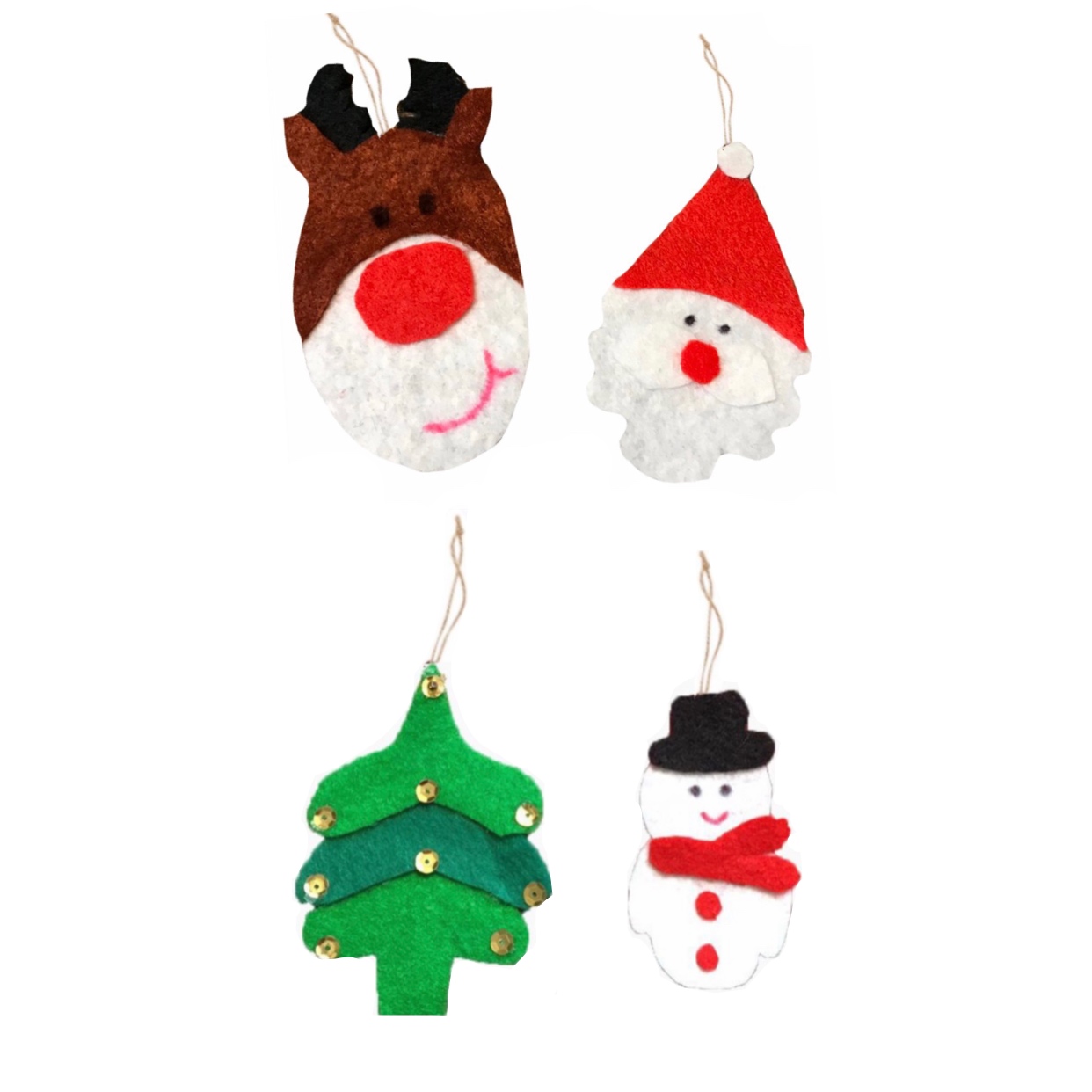 آویز تزیینی مدل درخت کریسمس مجموعه چهار عددی
