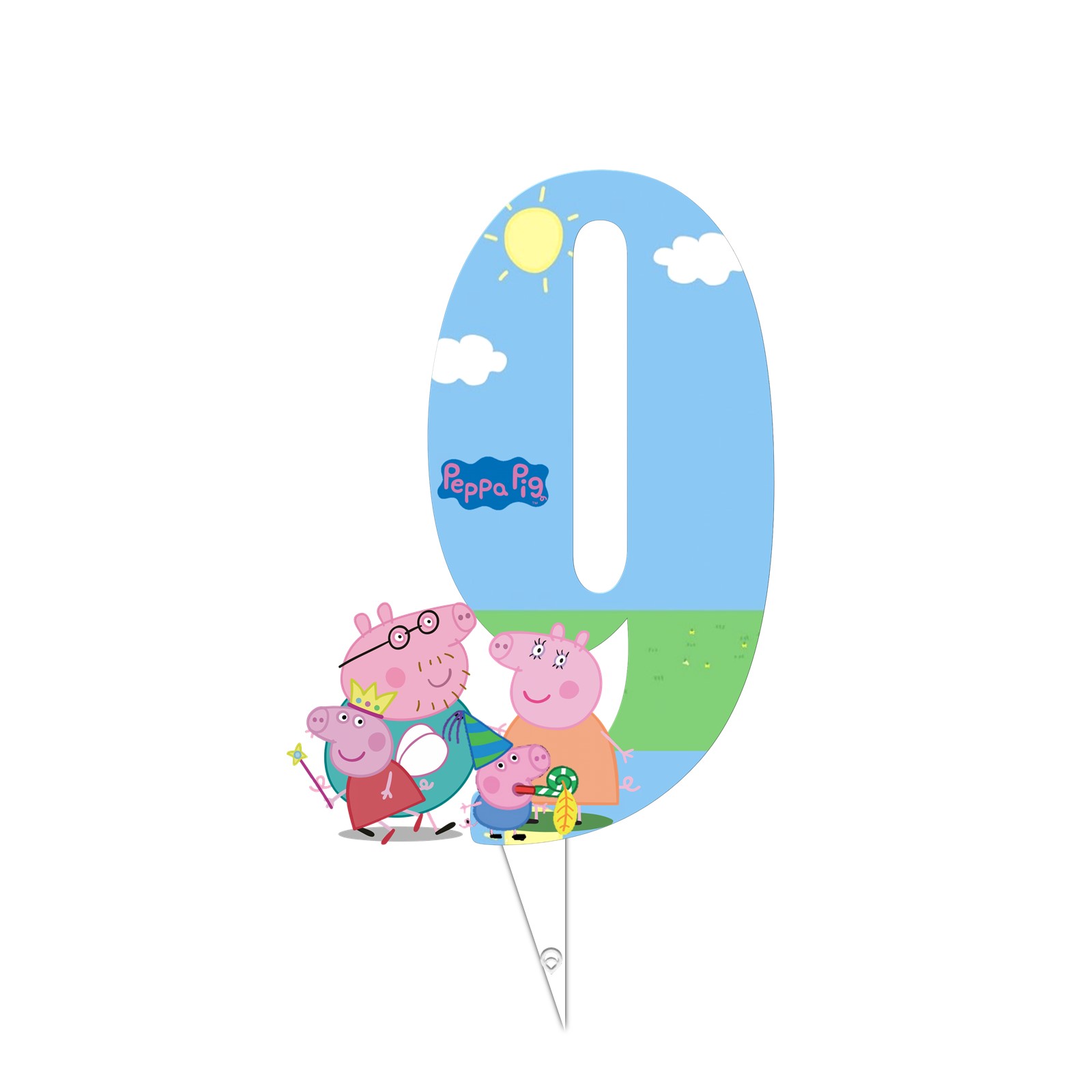 تاپر کیک طرح عدد 9 مدل پپاپیگ و دوستان