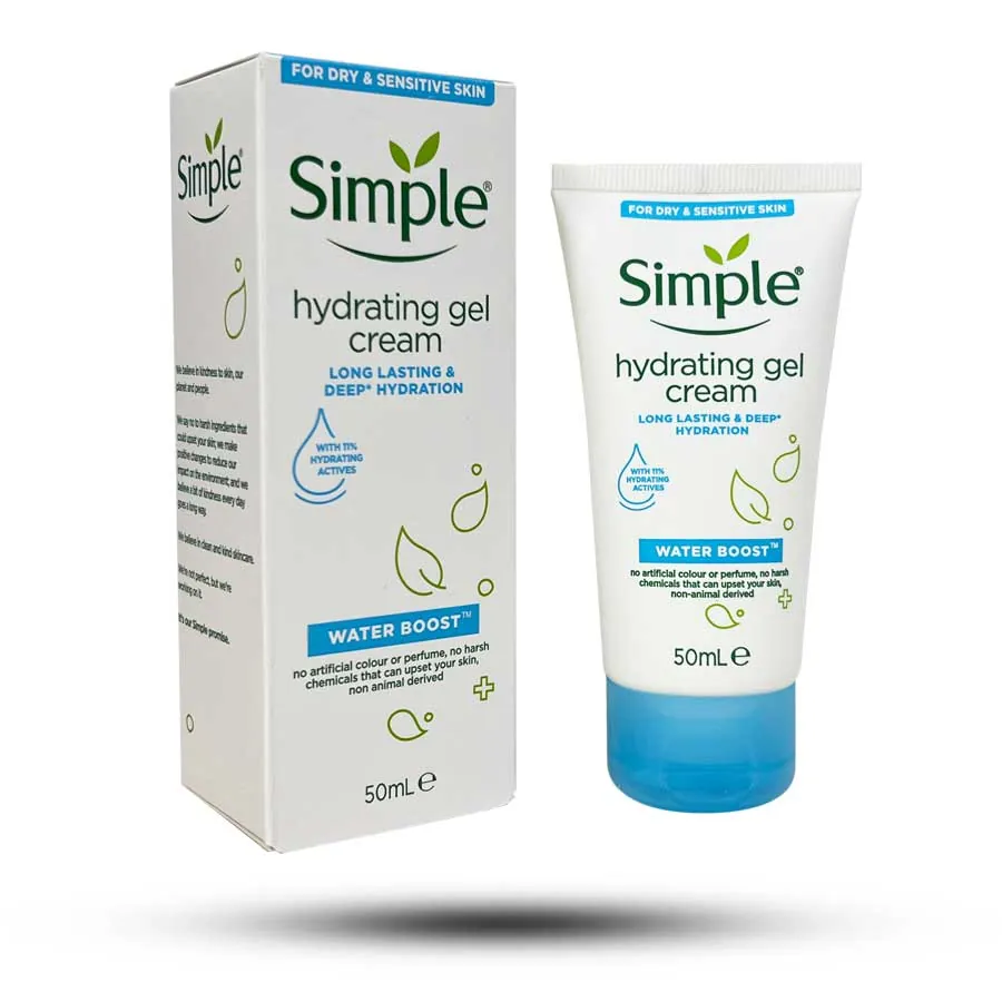 ژل کرم آبرسان سیمپل مدل Water Boost برای پوست های خشک و حساس حجم 50 میل