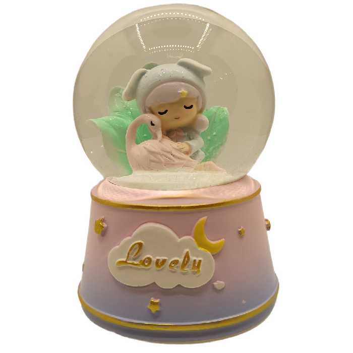 گوی موزیکال مدل  پمپی دختر مهربون و قو