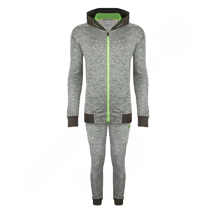 ست گرمکن شلوار ورزشی مردانه آلشپرت اسلش کلاه دار ALA MUH408-006 | طوسی/سبز