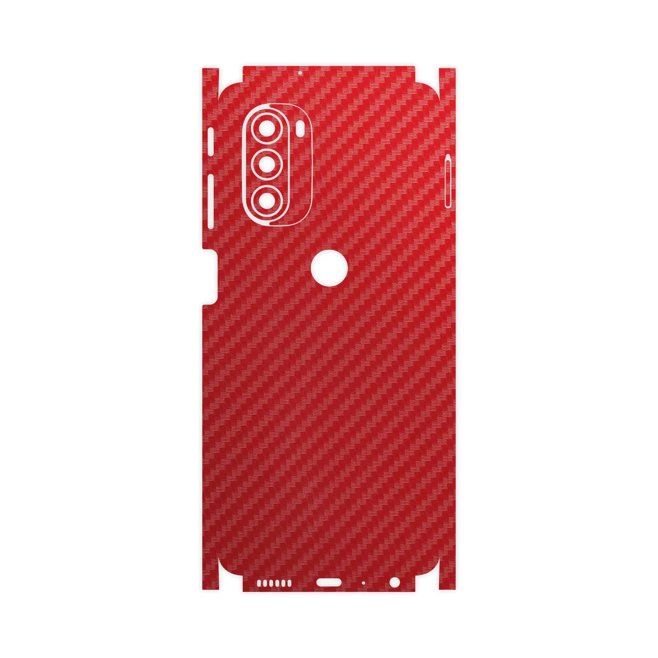 برچسب پوششی ماهوت مدل Red-Fiber-FullSkin مناسب برای گوشی موبایل موتورولا Moto G51 5G