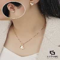 نیم ست ژوپینگ اصل با روکش طلا 24 عیار کد XP274