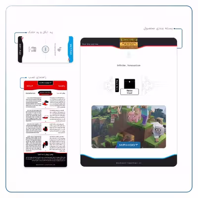 برچسب پوششی ماهوت مدل Minecraft-Game مناسب برای تبلت وریکو Unipad