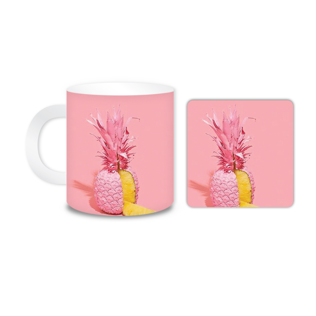 ماگ مدل آناناس کد 1299 به همراه زیر لیوانی