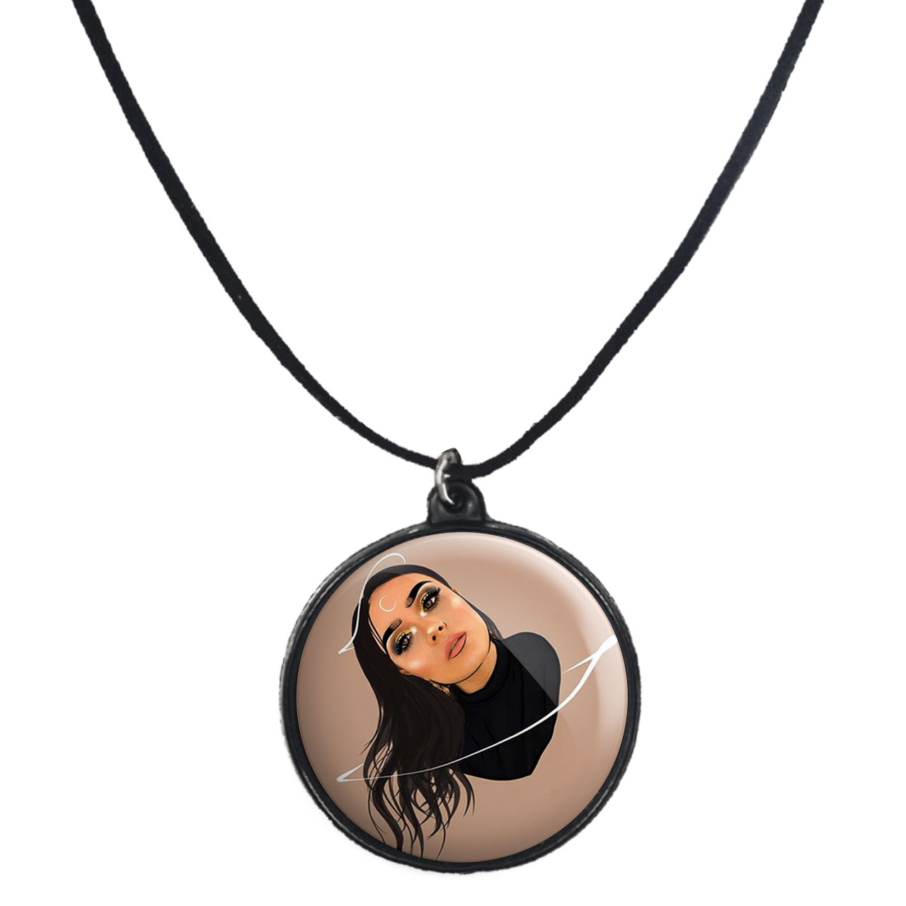 گردنبند پرمانه طرح آریانا گرانده کد pmb.7758 مدل دو طرفه