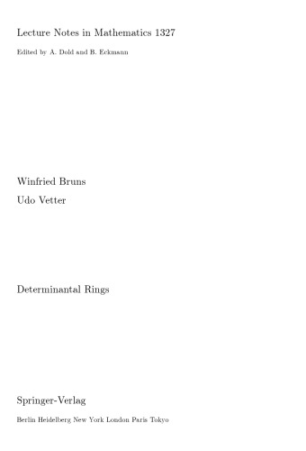 خرید و دانلود نسخه کامل کتاب Determinantal Rings