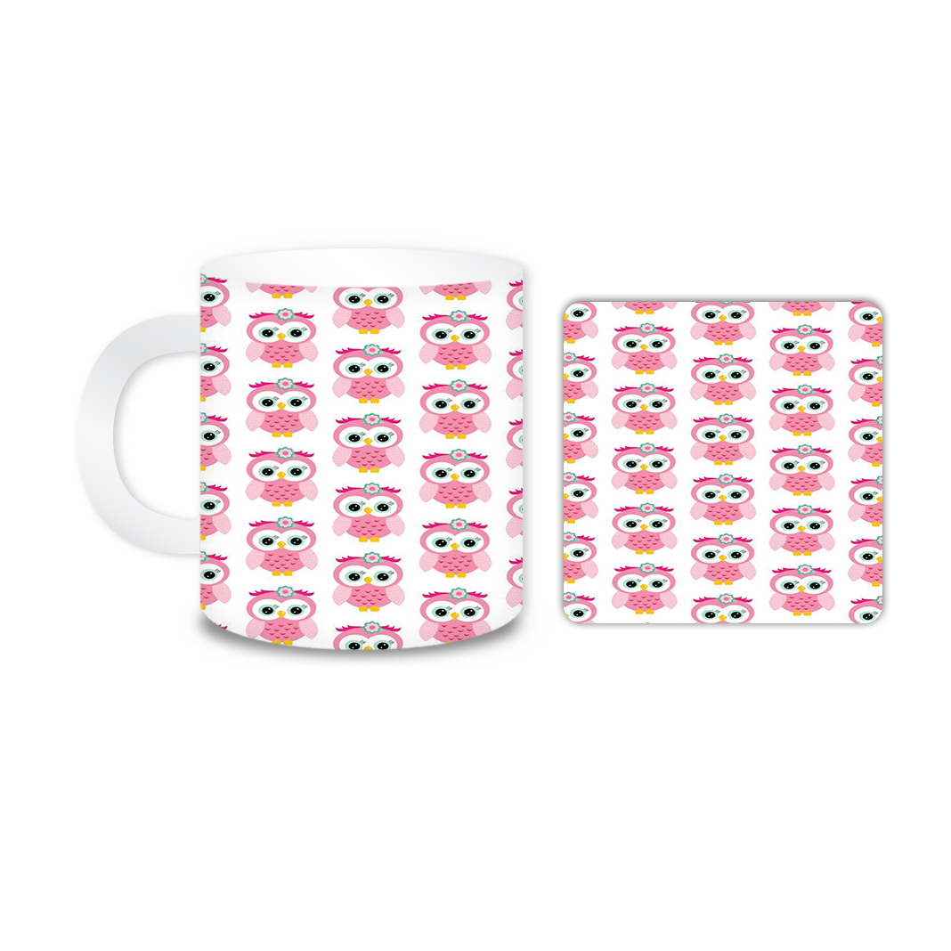 ماگ مدل جغد کد 579 به همراه زیر لیوانی