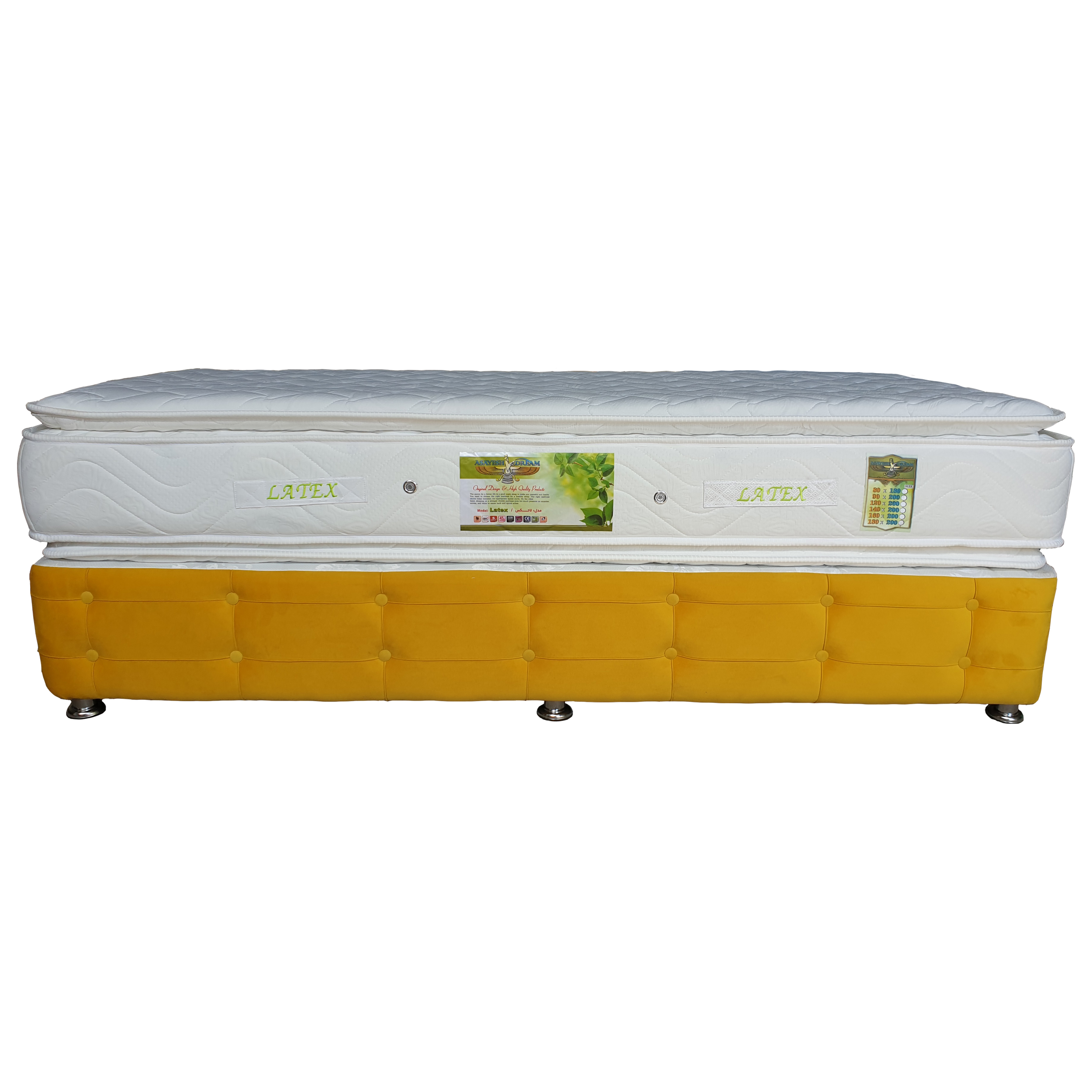 تخت خواب یک نفره مدل zatol90 سایز 200 × 90 سانتی متر به همراه تشک