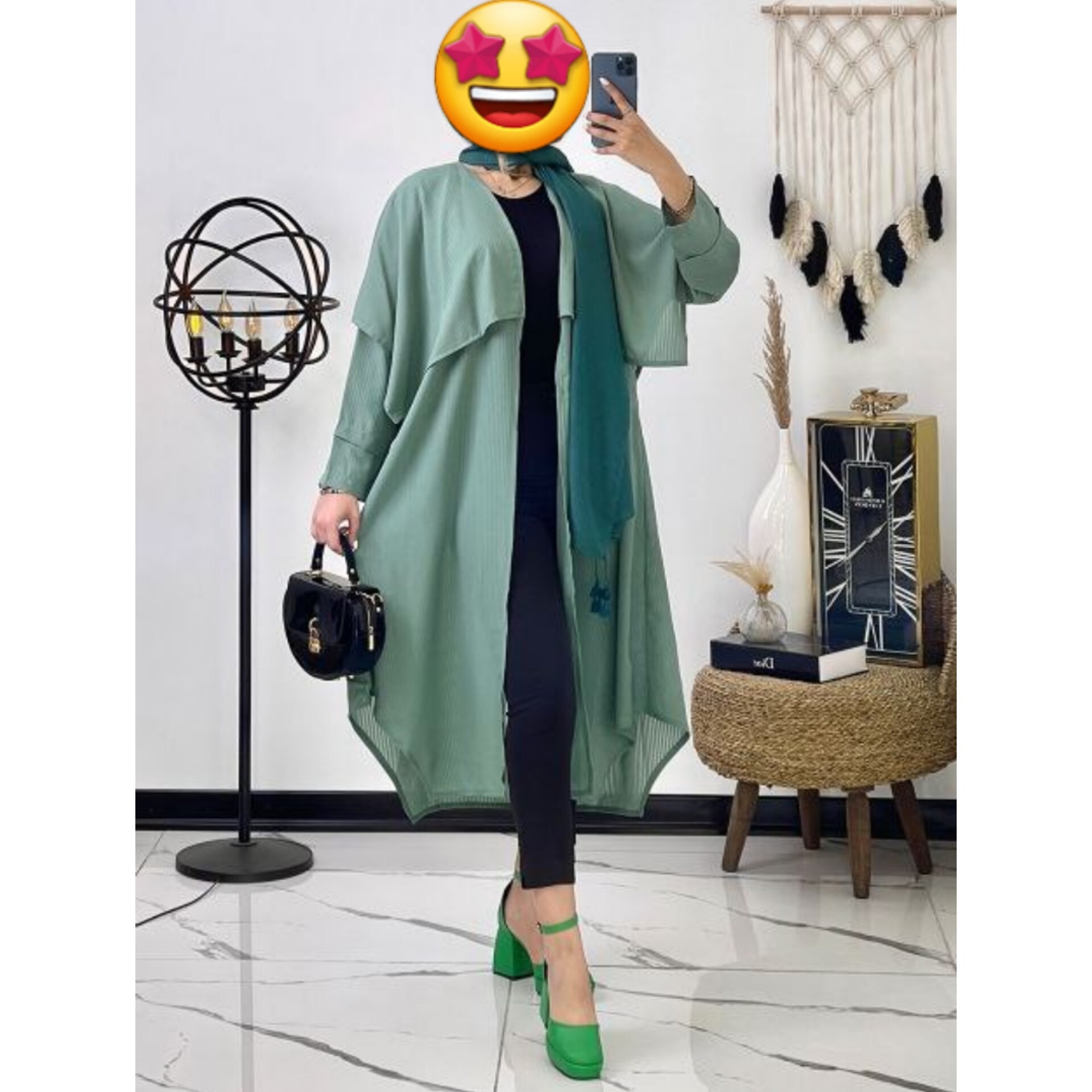 مانتو حریر میله ای بلند