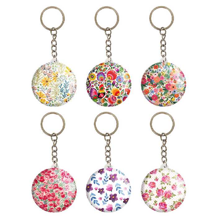 جاکلیدی خندالو طرح گل کد 101B مجموعه 6 عددی