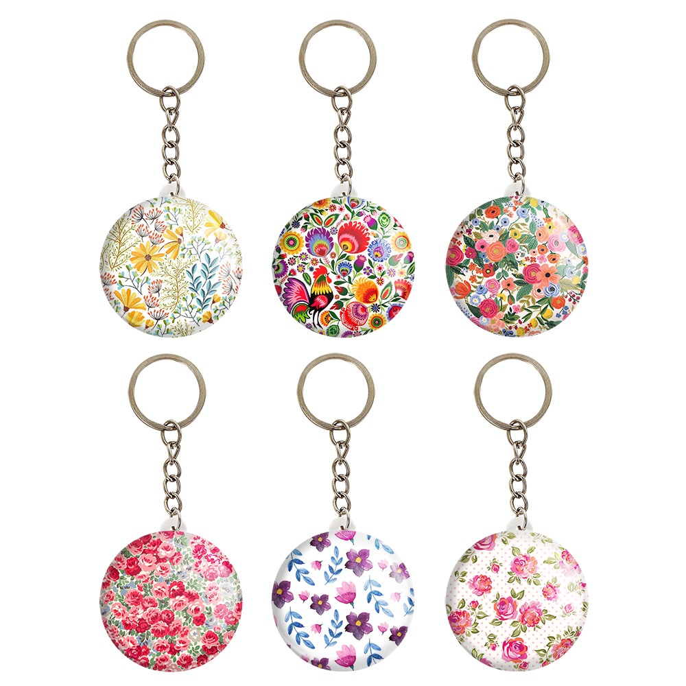 جاکلیدی خندالو طرح گل کد 101B مجموعه 6 عددی