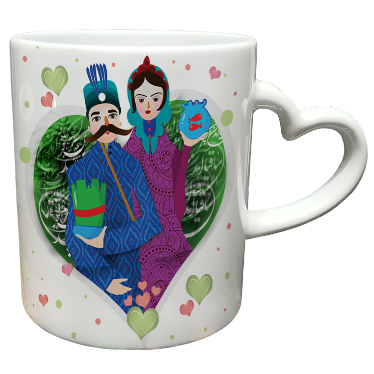 ماگ مدل دسته قلبی طرح عید نوروز کد 68