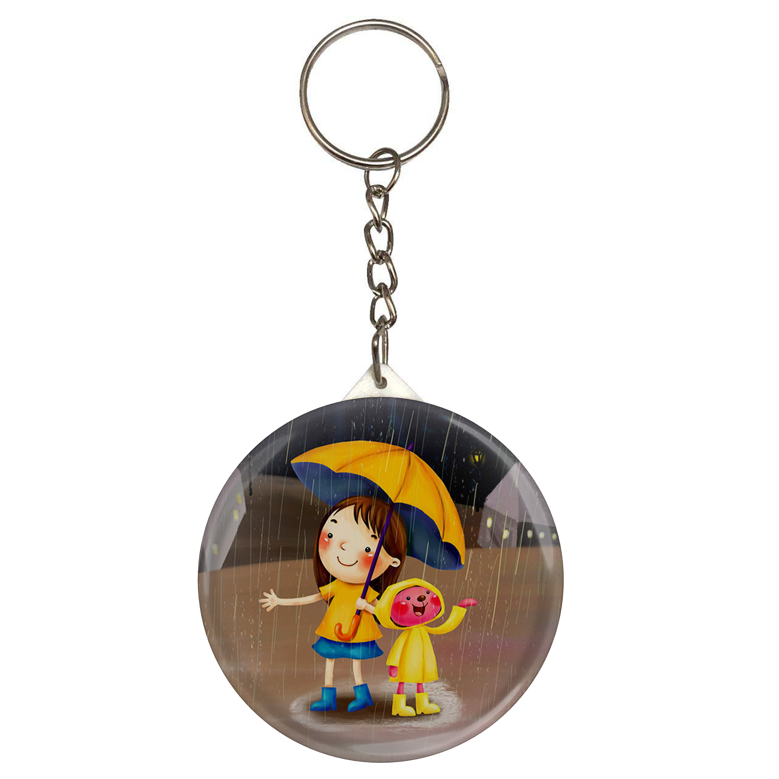 جاکلیدی طرح دختر و چتر و باران مدل S10379