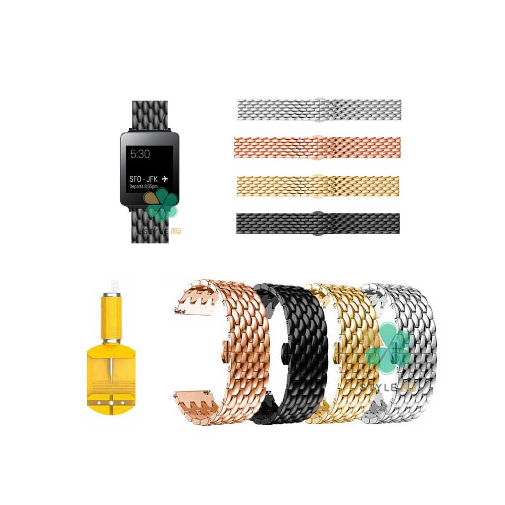 بند ساعت ال جی LG G Watch W100 مدل فلزی طرح دراگون