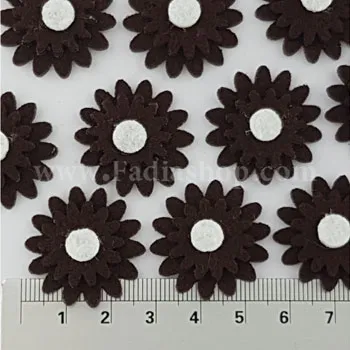 گل نمدی مدل 1 قهوه ای سوخته