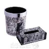 سطل و جا دستمال کلاسیک نقره ای لیمون کد 124809