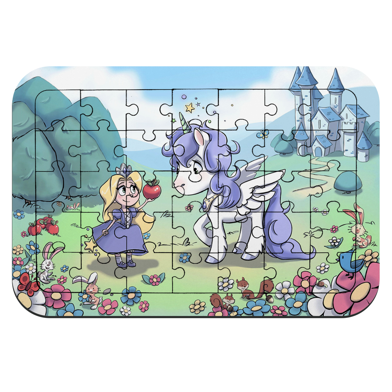 پازل 35 تکه طرح اسب تک شاخ و دختر مدل NI1796