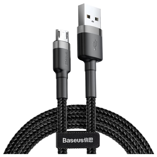 کابل USB به MICRO باسئوس Baseus cafule Cable USB For Micro 2.4A 1M Gray Black
