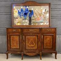 آینه کنسول کلاسیک معرق قهوه ای سه درب