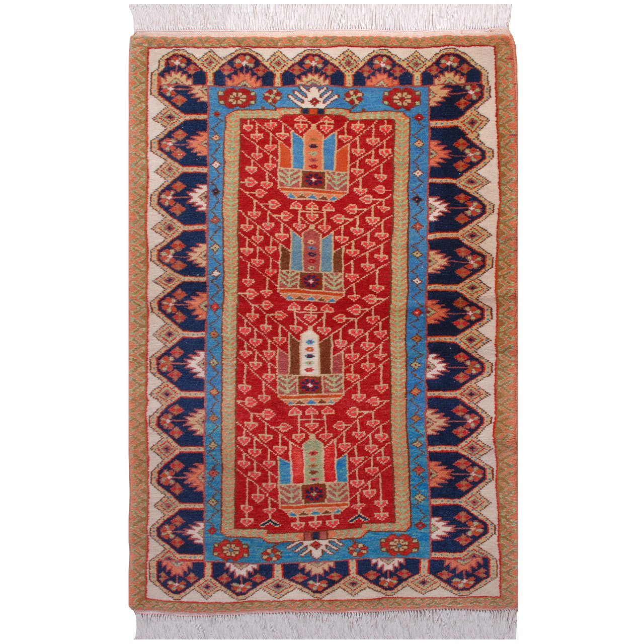 فرش دستبافت یک و نیم متری فرش هريس کد 101146