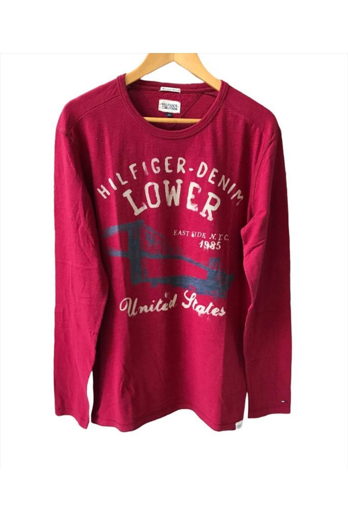 تی شرت ورزشی قرمز زنانه اورجینال Tommy Hilfiger