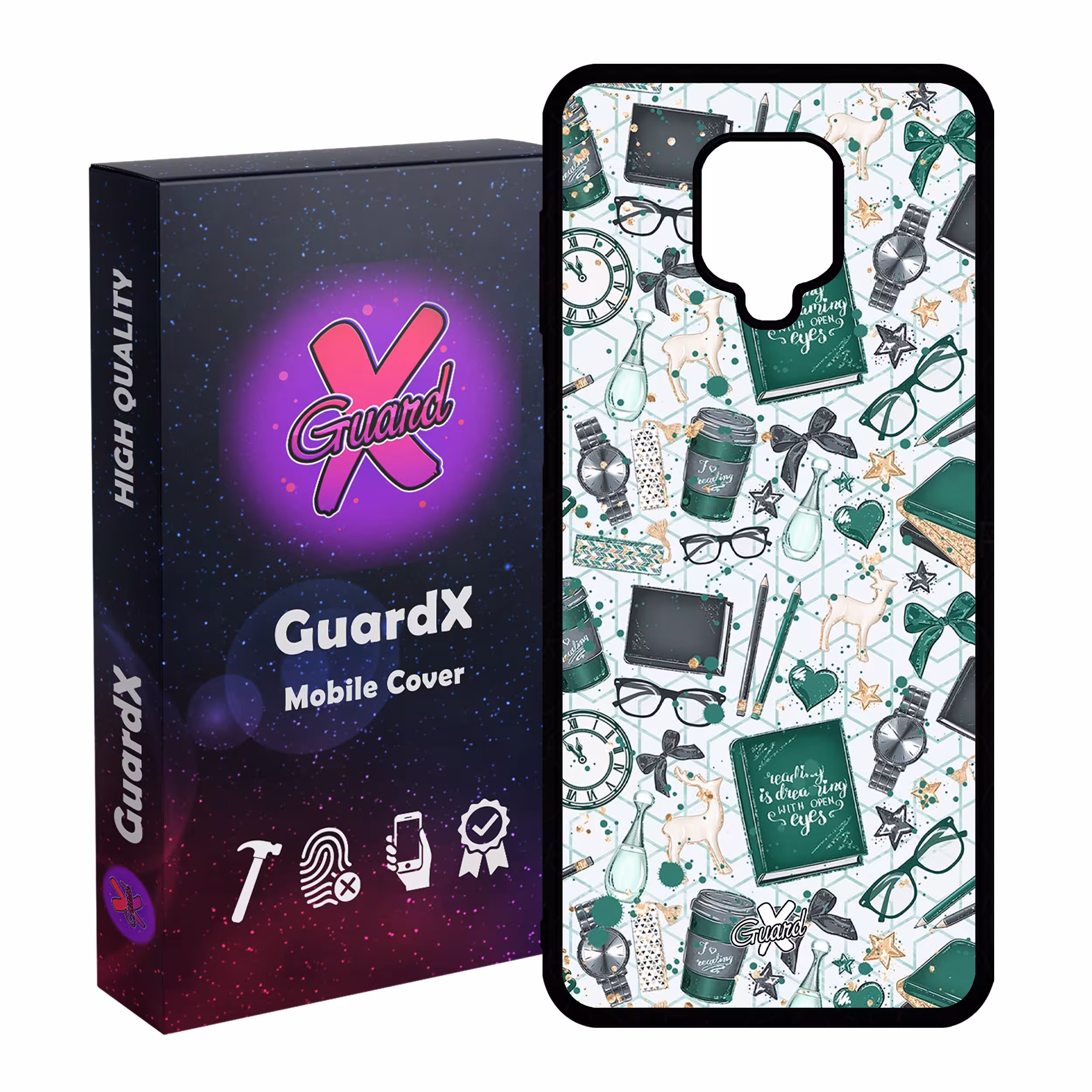 کاور گارد ایکس طرح کتاب مدل Glass10289 مناسب برای گوشی موبایل شیائومی Redmi Note 9S / Note 9 Pro / Note 9 Pro Max