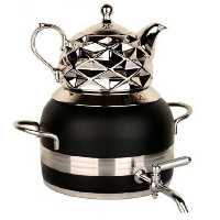 کتری قوری استیل مشکی شیردار راشا