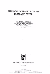 خرید و دانلود نسخه کامل کتاب Physical Metallurgy of Iron and Steel BY Kumar - pdf
