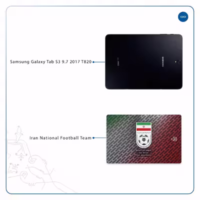 برچسب پوششی ماهوت مدل Iran-National-Football-Team مناسب برای تبلت سامسونگ Galaxy Tab S3 9.7 2017 T820
