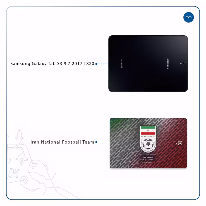 برچسب پوششی ماهوت مدل Iran-National-Football-Team مناسب برای تبلت سامسونگ Galaxy Tab S3 9.7 2017 T820
