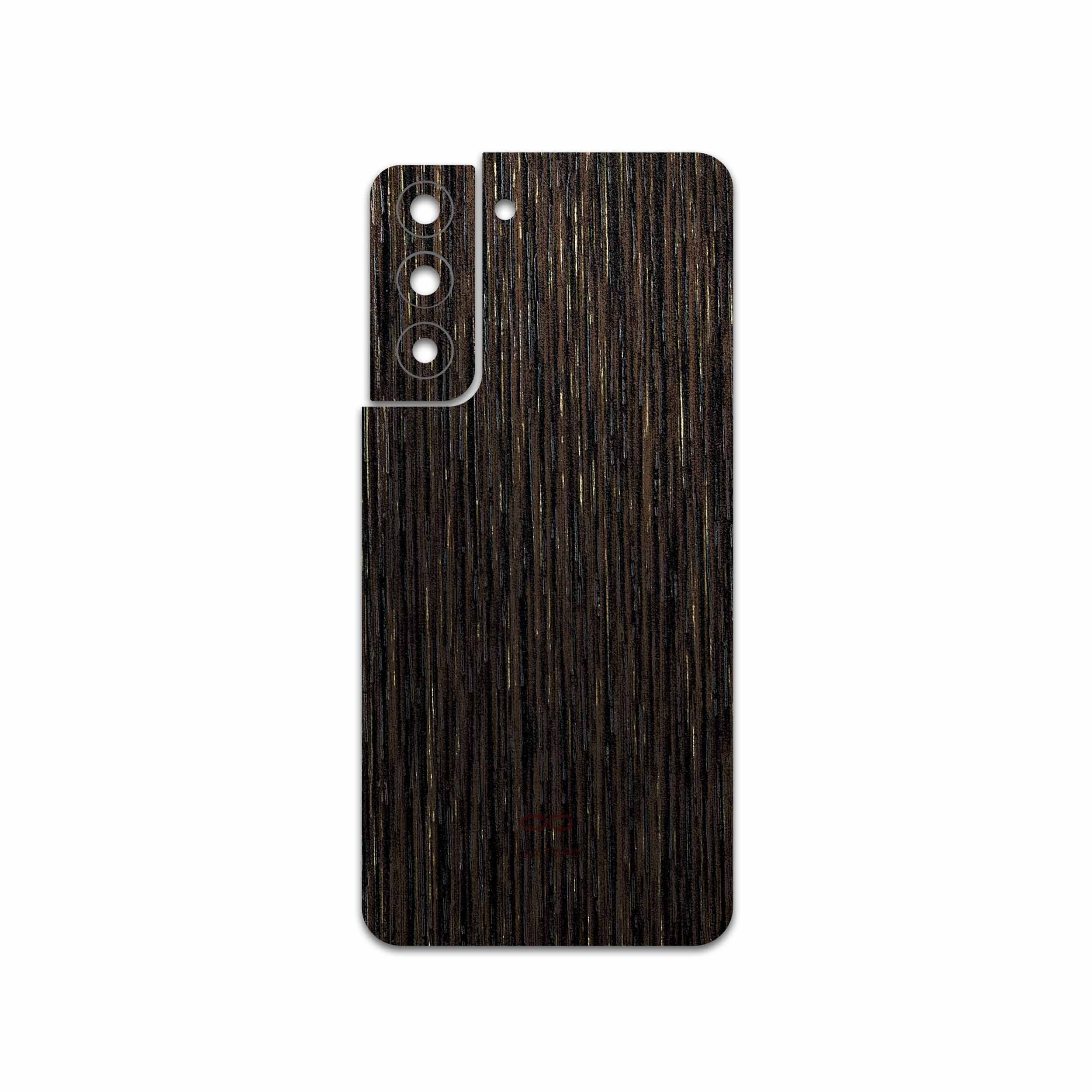 برچسب پوششی ماهوت مدل Dark-Gold-Stripes-Wood مناسب برای گوشی موبایل سامسونگ Galaxy S21 FE 5G