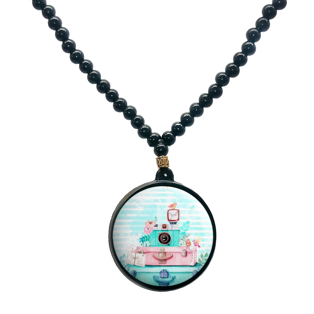 گردنبند پرمانه طرح عکاس کد pmd.5180 مدل دو طرفه