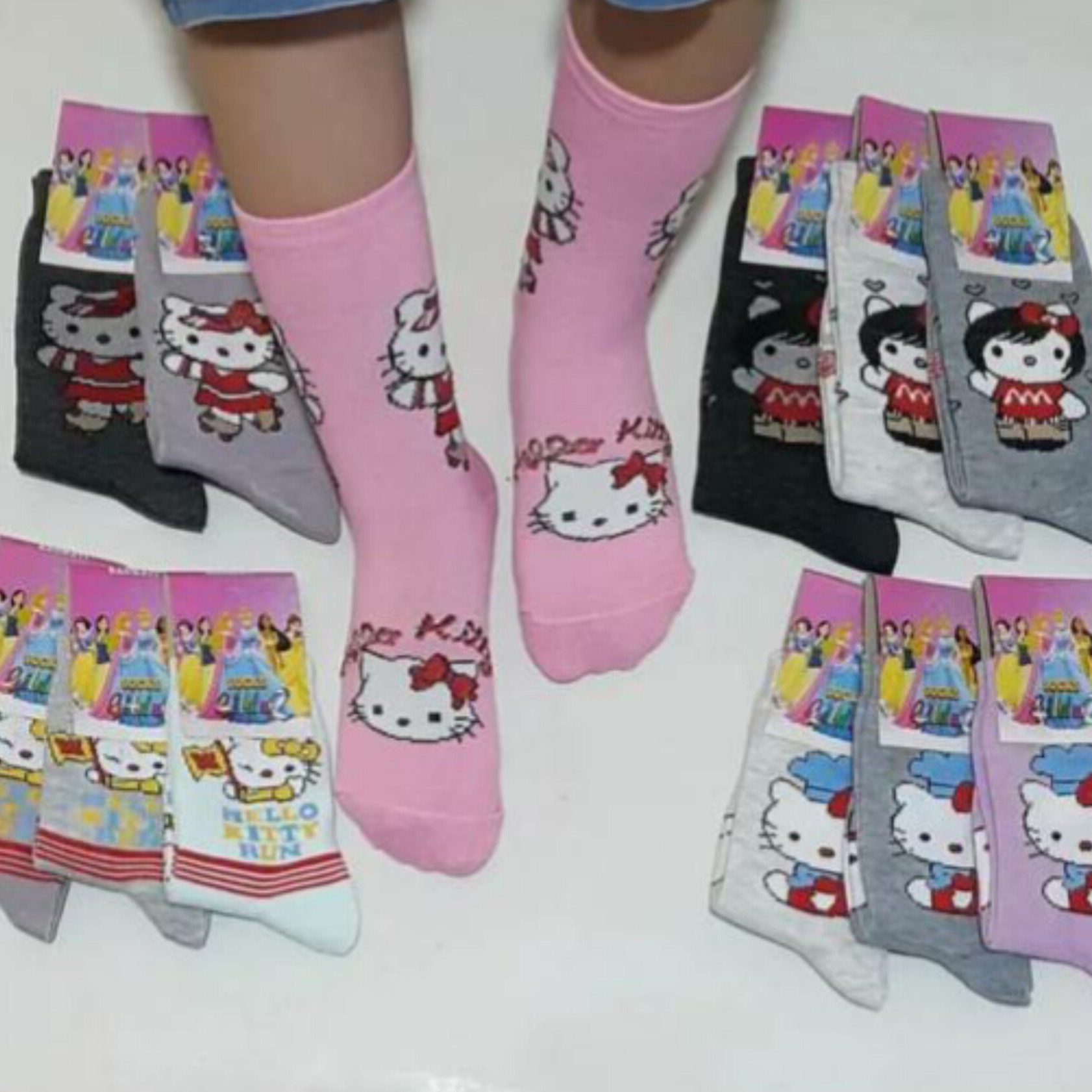 جوراب بچه گانه ساق بلند مناسب3تا9سال