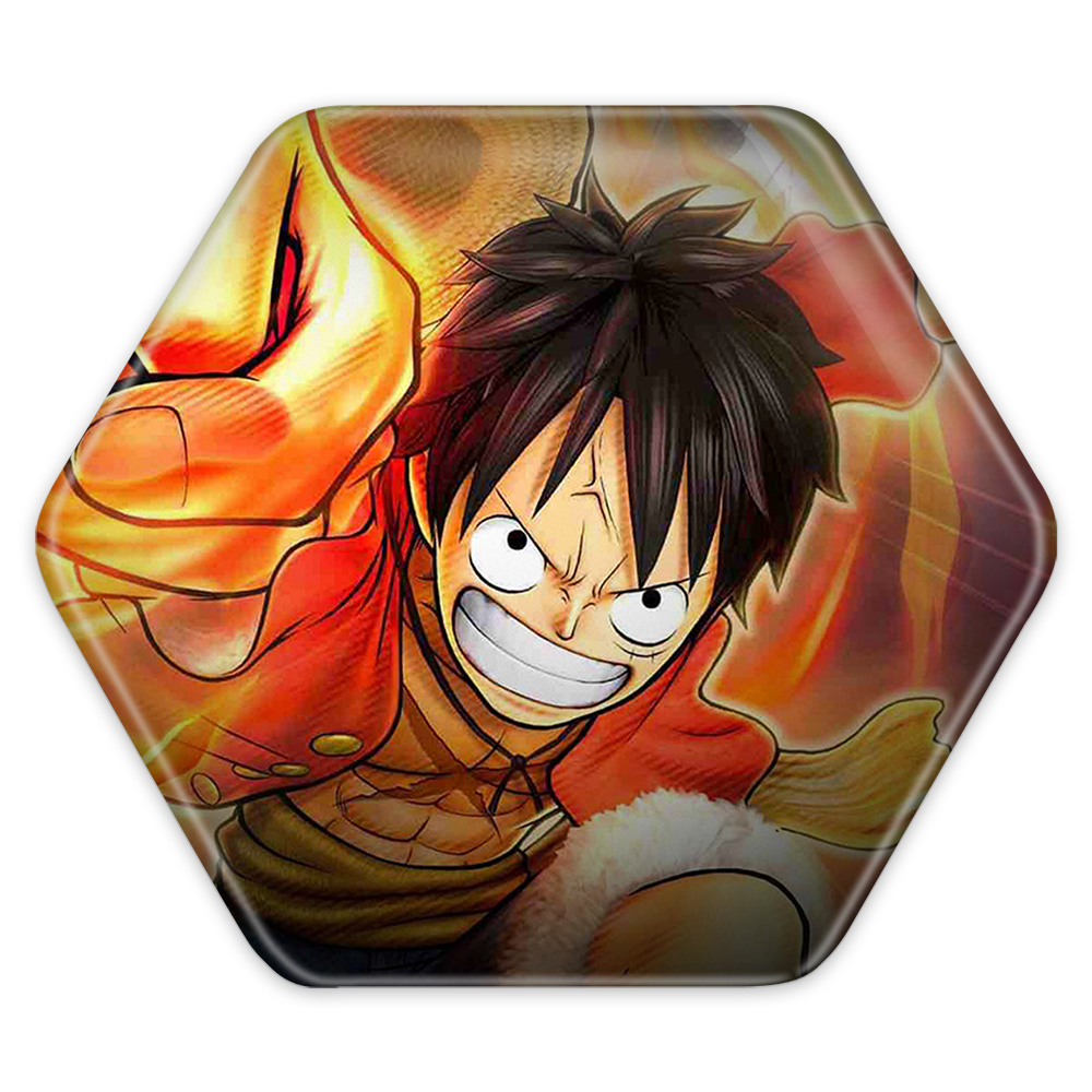 پیکسل خندالو طرح لوفی انیمه وان پیس One Piece مدل شش ضلعی کد 10537