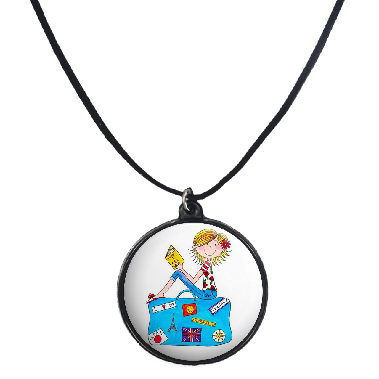 گردنبند پرمانه طرح دخترونه کد pmb.4520 مدل دو طرفه