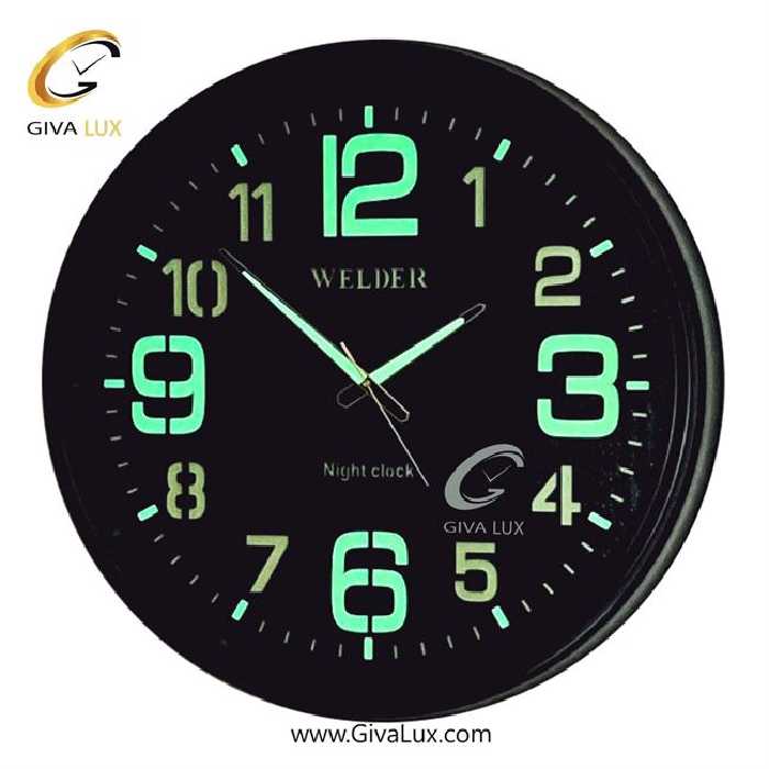 ساعت دیواری اورجینال ولدر PVC مشکی| کد رفرنس 633