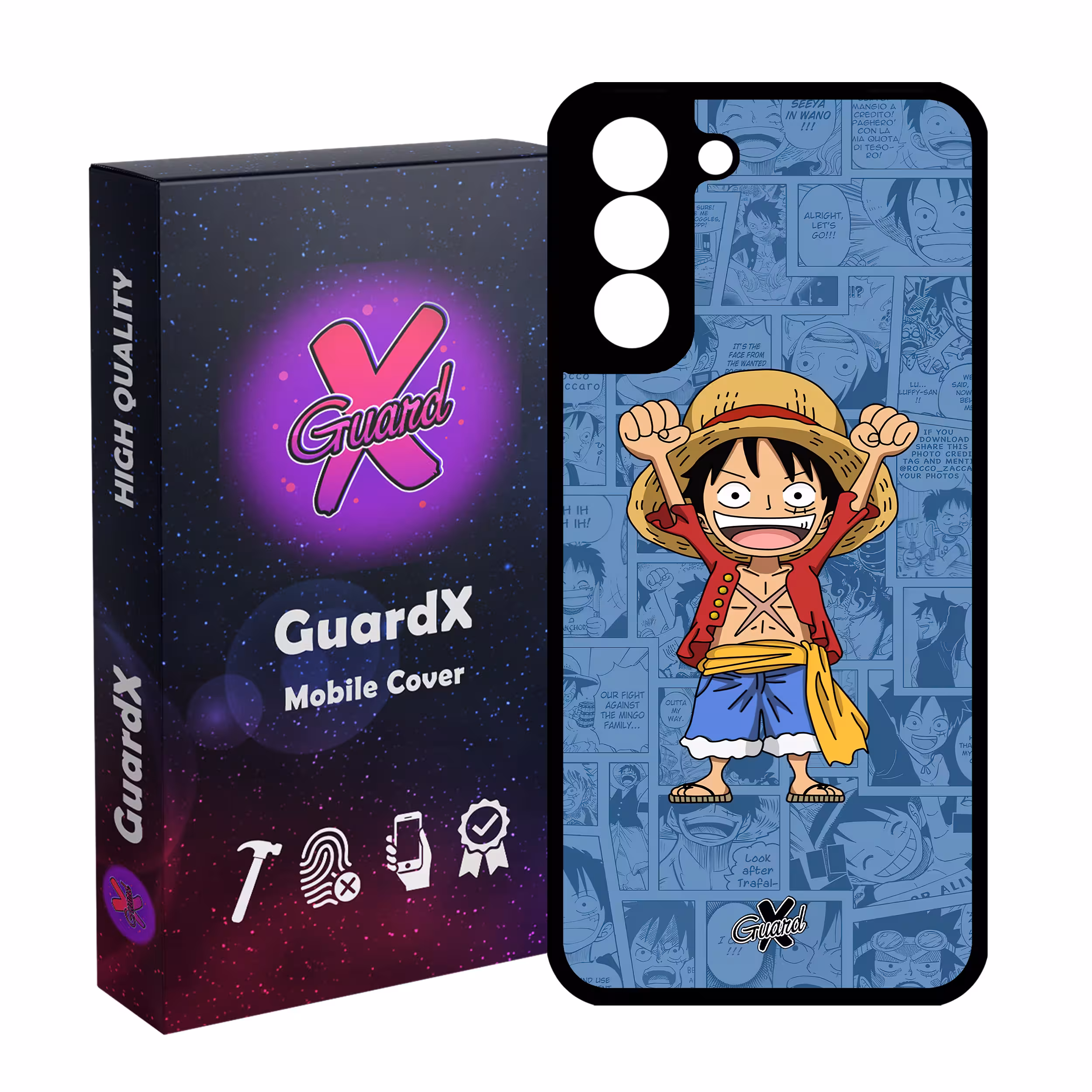 کاور گارد ایکس طرح One Piece Luffy Anime مدل Glass10464 مناسب برای گوشی موبایل سامسونگ Galaxy S21 FE