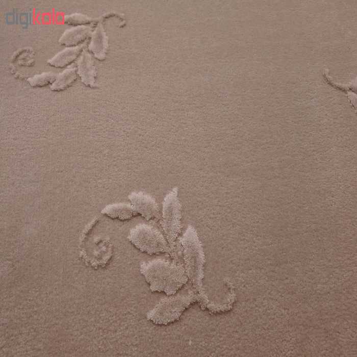 فرش ماشینی زمرد مشهد طرح 1913 زمینه بژ