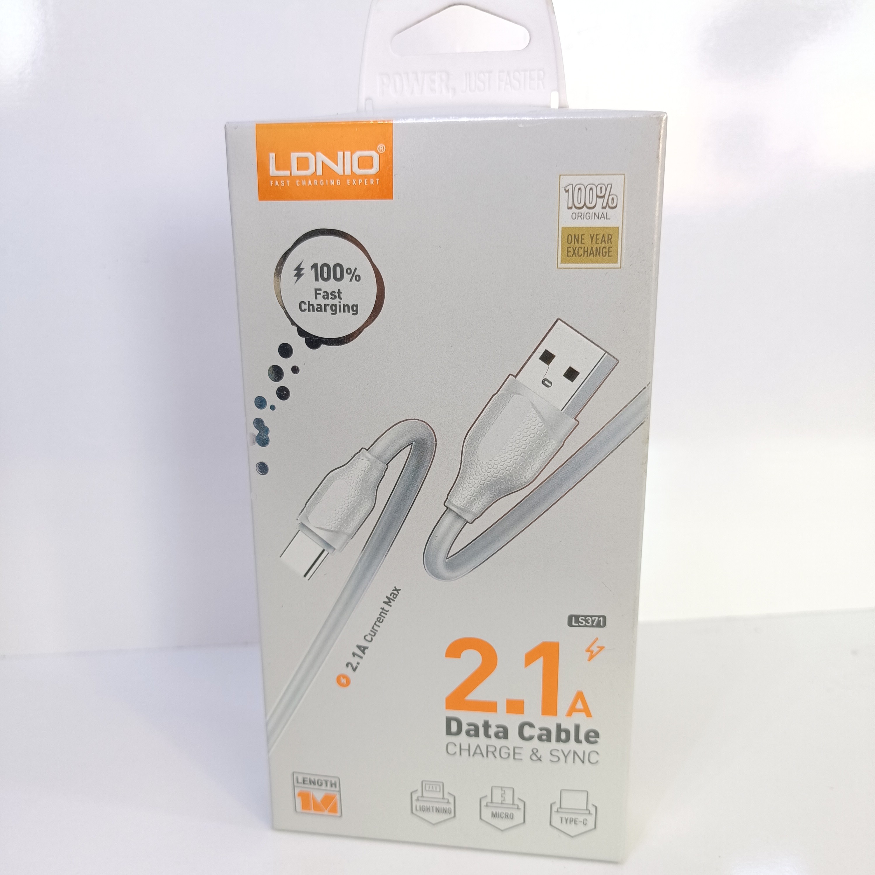 کابل لایتنینگ الدینیو LDNIO LS371 Lightning High Speed Data Cable به طول 1 متر و 2.1 آمپر