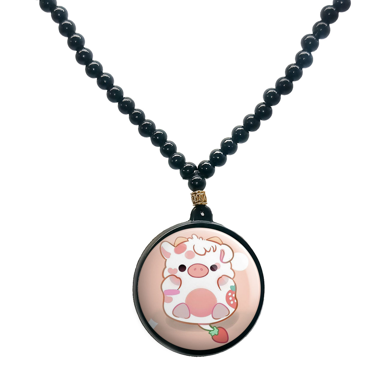 گردنبند پرمانه طرح حیوانات کیوت کد pmd.21545 مدل دو طرفه