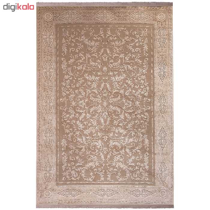 فرش ماشینی زمرد مشهد کد DI05 زمینه بژ