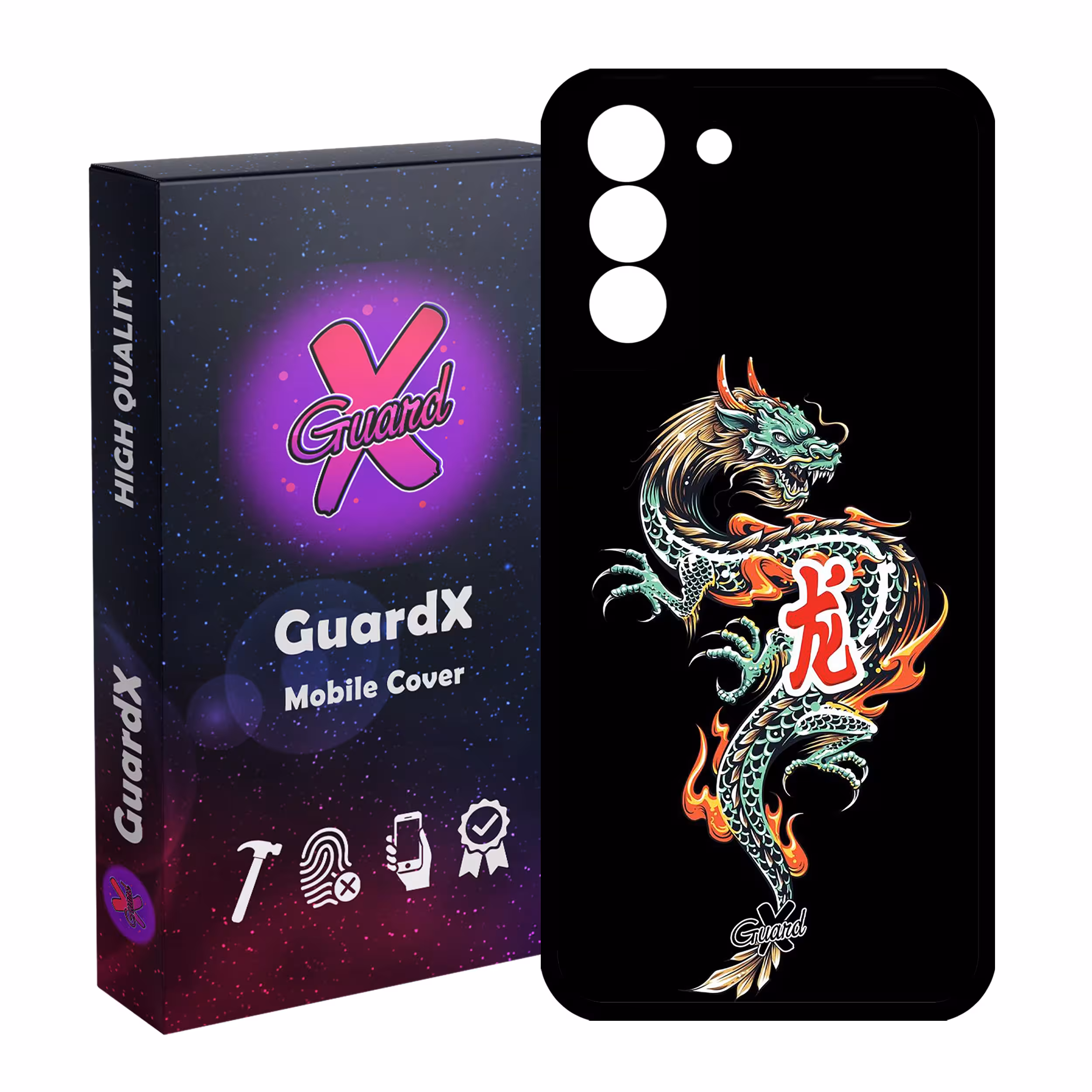 کاور گارد ایکس طرح Dragon مدل Glass10296 مناسب برای گوشی موبایل سامسونگ Galaxy S21 FE