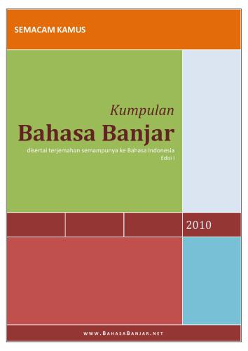 خرید و دانلود نسخه کامل کتاب Kumpulan Bahasa Banjar disertai terjemahan semampunya ke Bahasa Indonesia