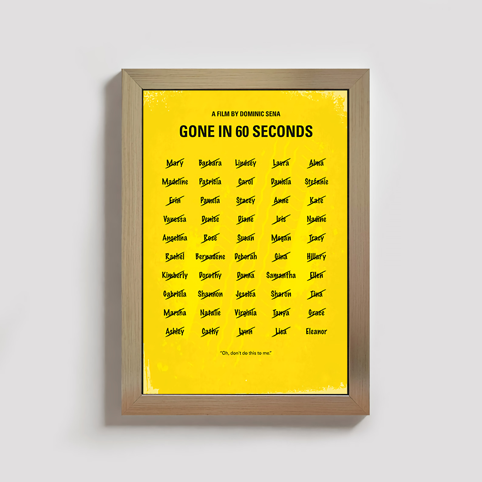 تابلو مدل فیلم  gone in 60 seconds BE050