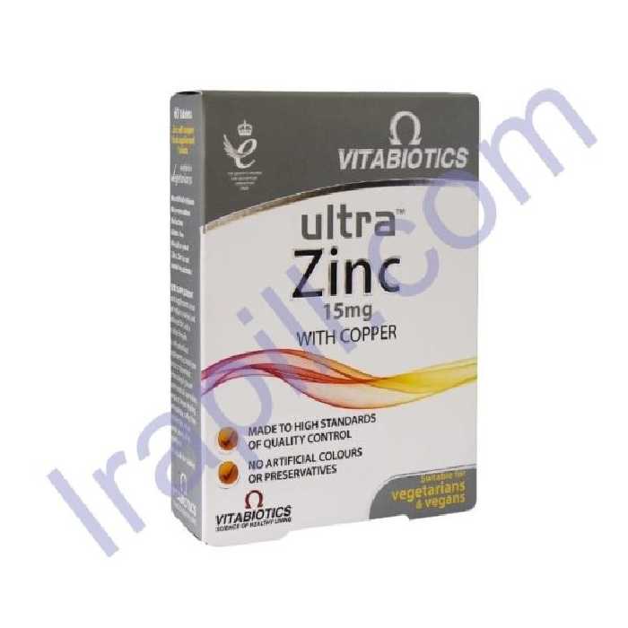 قرص اولترا زینک 15 میلی گرم ویتابیوتیکس 60 عدد