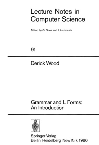 خرید و دانلود نسخه کامل کتاب Grammar and L forms: An introduction