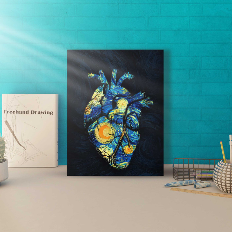 تابلو شاسی مدل شب پرستاره ونگوگ | دنیای قاب