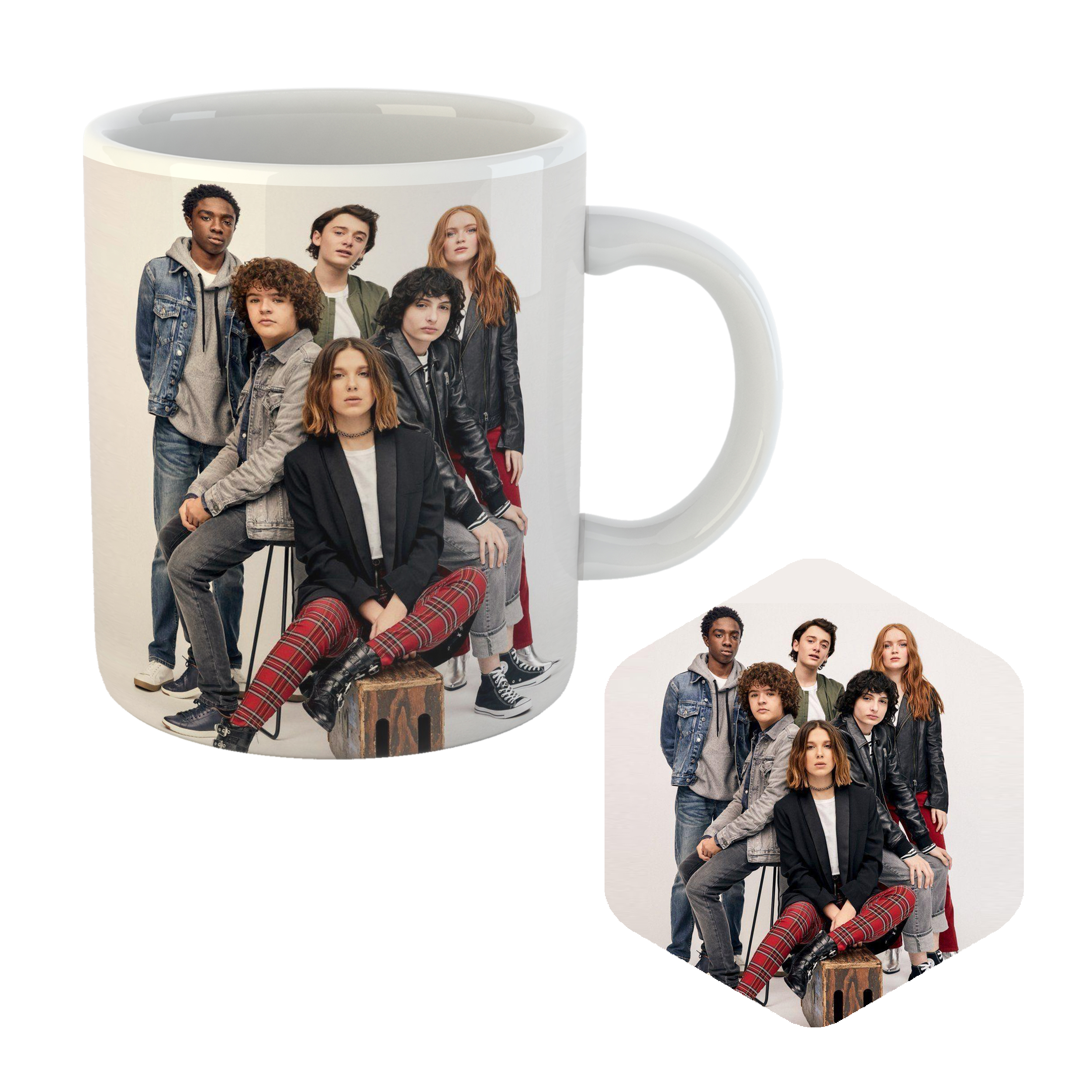 ماگ مدل استرنجر تینگز کد MU-45 به همراه زیر لیوانی 